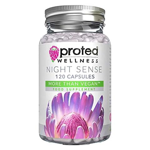 Protea Wellness Sleeping Tablets - 120 Capsules - Natural, Pure & Extra Strong Formula for Restful Sleep - Herbal Sleeping Pills for Adults with Tryptophan, Magnesium & 5HTP - Sleep Supplement Complex Cover