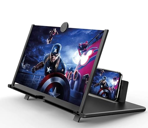 Sevitini Amplificador de Pantalla para movil 16 Pulgadas, 3D Lupa para móvil, HD Amplificador de Pantalla movil, Lupa Pantalla Plegable para Todos los Smartphones