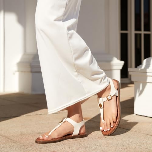 Stratuxx Kaze Women's Dressy T-Strap Flat Sandals Adjustable Ankle Buckle - image 2
