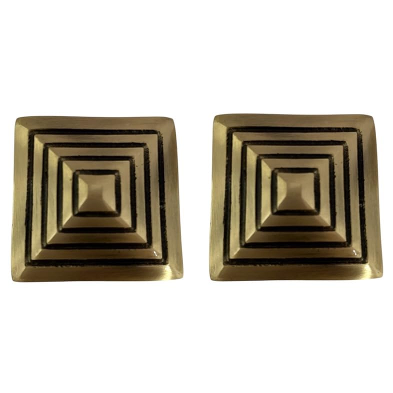 BRASK Brass Decorative Door Domes Model No. 222 – Square Shape | 50 mm (2 Inch) Solid Brass Domes for Main Door & Pooja Room Doors | Pack of 2 Pcs (Antique Finish)-image-30