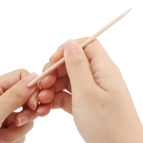 Bâtons à ongles double tête en bois pour repousse-cuticules - 7