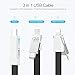 Keychain Charger Lightning Type C Micro USB 3 in 1 Multi Fast Charging Cable Portable Travel Short Charging Cord (Black)