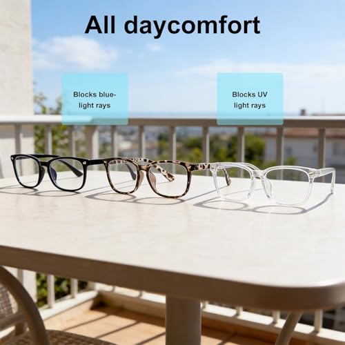 Image of Clear Blue Light Glasses for Women and Men, Fashionable Square Frame Glasses with Anti Glare Protection