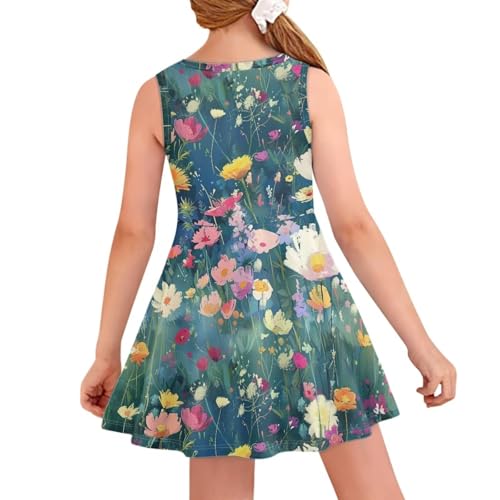 Summer Dresses Girls Elegant Sweet Midi Spring Sundresses Party Dresses Sleeveless Suitable 3-16 Years Old2