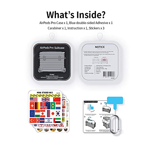 Miak Airpods Pro Case Cover 2019, Protective Case With Keychain For Apple Airpods Pro, Silver #TOP5