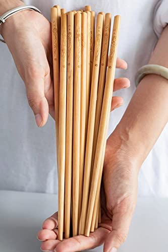 Fortune Chopsticks 1 Paket 10 Çift - Çin Yemeği Çubuğu - Bambu