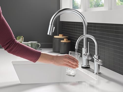 Image of Delta Contemporary Beverage Dispenser Faucet, Brushed Nickel Drinking Water Kitchen Sink Faucet, Arctic Stainless 1930-AR-DST