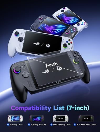 JSAUX Antyodblaskowa Folia Ochronna na Ekran Kompatybilny z ROG Xbox Ally/ROG Xbox Ally X (2025)/ROG Ally 2 Aztuki, Matowe Azkło Hartowane o Twardości 9H z Ramką Prowadzącą, 7" Odporna na Zarysowania