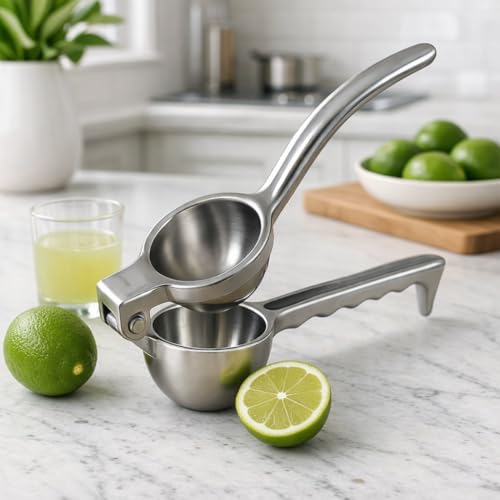 Image of Aluminium Lemon Squeezer | Heavy Duty Manual Nimbu Squeezer | Rust-Proof Citrus Juicer Press for Lemon, Lime & Orange | Easy Grip Handle | Nimbu Paani Maker for Home Kitchen