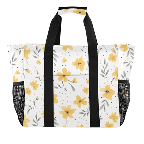 Grand sac de plage en toile imperméable femme avec poches de rangement amples
