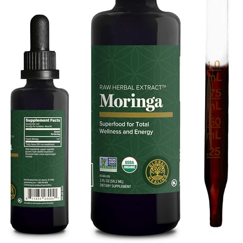 Global Healing Center - Organic Moringa Oleifera Extract Liquid Drops, Moringa Supplement-Vegan from...