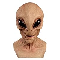 hoehew Halloween Alien Funny Mask, 2025 New Latex Realistic Full Head Masks Skeleton Scary Costume Dress Party Cosplay (A)