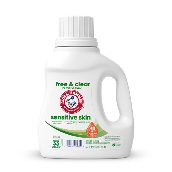 Arm & HammerSensitive Skin Free & Clear, 33 Loads Liquid Laundry Detergent, 33 Fl oz