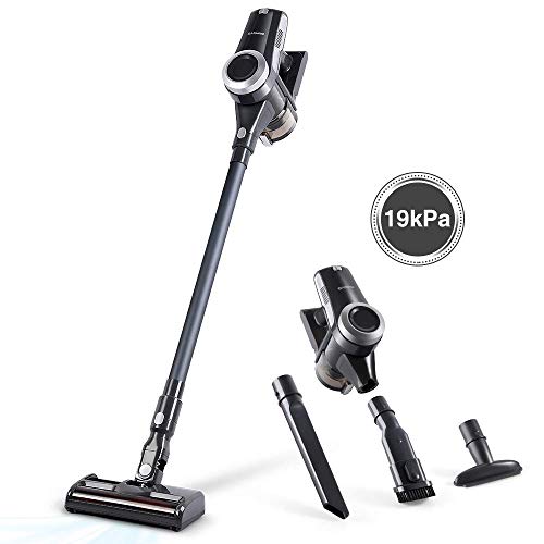 Alfawise V9 Aspiradora inalámbrica 4 en 1, Aspiedor a mano, Aspirador recargable, cepillos intercambiables, Potencia de 12000-19000 Pa limpieza rápida y fácil, multifuncional para casa y coche (Gris)