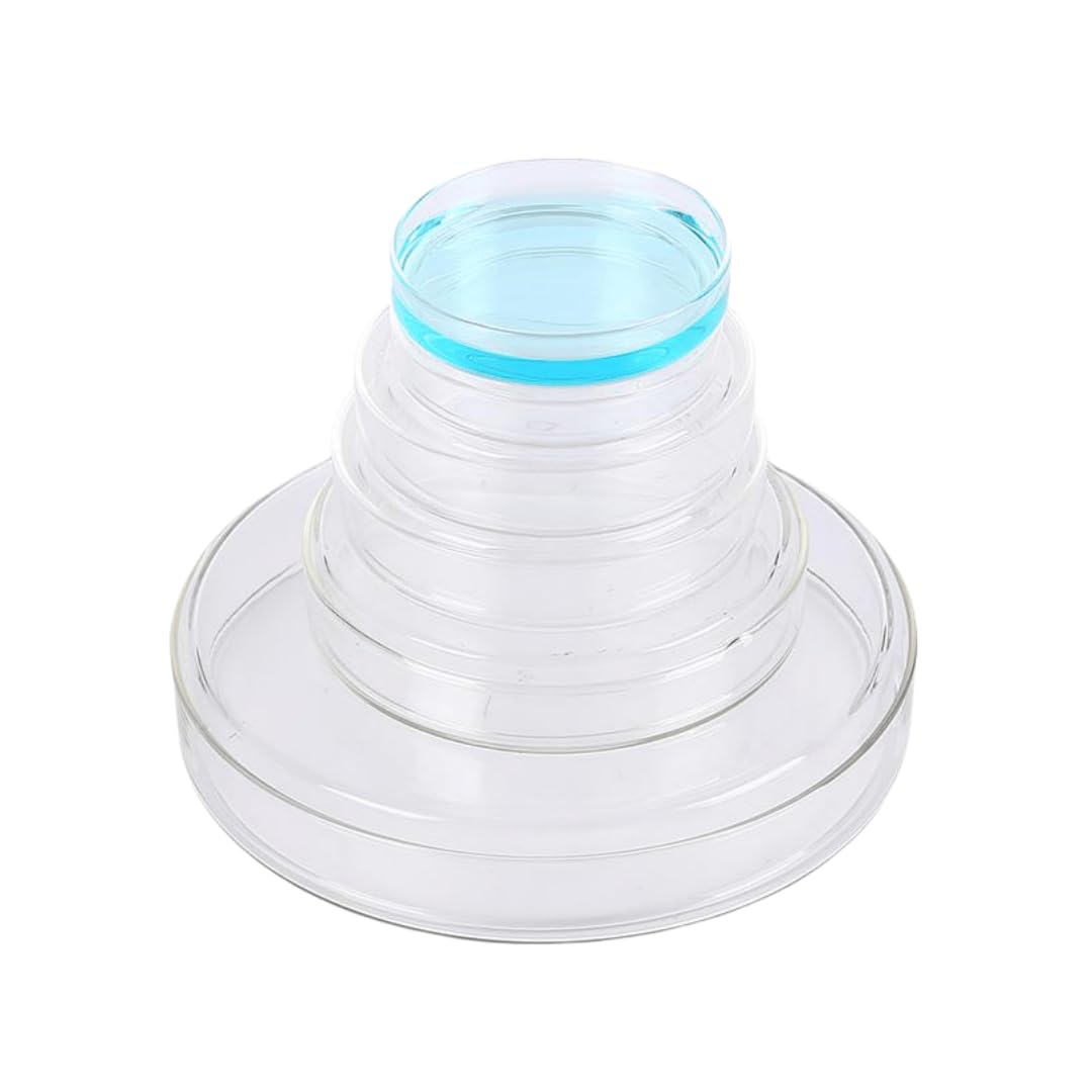 High Borosilicate Glass Sample Box - Round Shape Storage Box for Laboratory Use (60/75/90/100/120/180mm)(90mm Stainless Steel Drum)