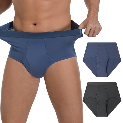 GRESTU Men's Incontinence high-Waisted Underwear Washable 2-Pack, Excellent Absorbency, Leakproof,...