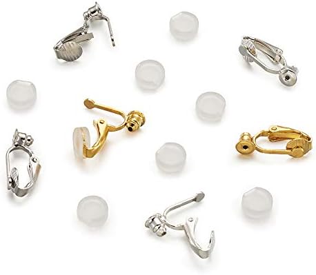Craftdady 24Pcs Clip-on Earring Converter Mixed Colors Non-Pierced Earring Clip Backs with Comfort Earring Pads for Turn Any Studs into Clip on Earring Jewelry Making