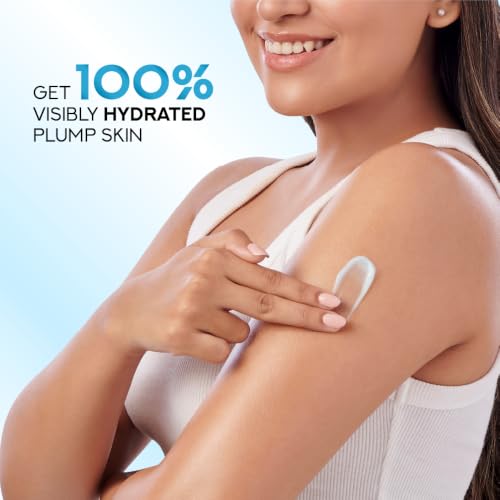 Image of Pond's Hydra Miracle Hydrating Gel Body Lotion | Gives Hydrated Plump Skin| Hyaluronic Acid & Vitamin E & Niacinamide Infused Quick Absorbing Non-Sticky Gel Moisturizer, 180ml