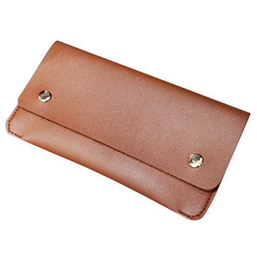 Preisvergleich Produktbild LWANFEI Frauen lange Snap Wallet große Kapazität Kartensteckplatz Inhaber Geldbörse Handtasche Geldbeutel, braun