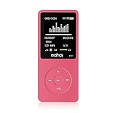MYMAHDI 8GB & 70 Hours Playback MP3 Player Walkman Lossless Sound Music Player for Running Travel Pink