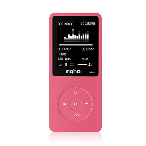 MYMAHDI 8GB & 70 Hours Playback MP3 Player Walkman Lossless Sound Music Player for Running Travel Pink