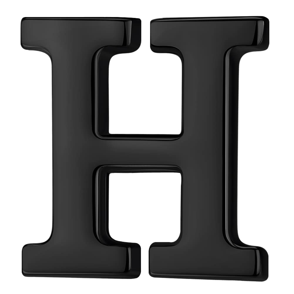 HONEY BEAR Black Initial Letter Tie Lapel Pin Brooch for Men Women Shirt
