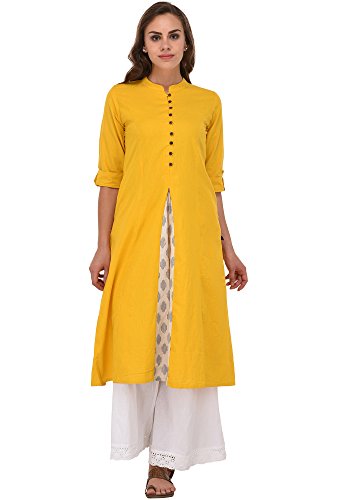 Image of Pistaa's Women's Cotton Regular Fit Casual Kurta