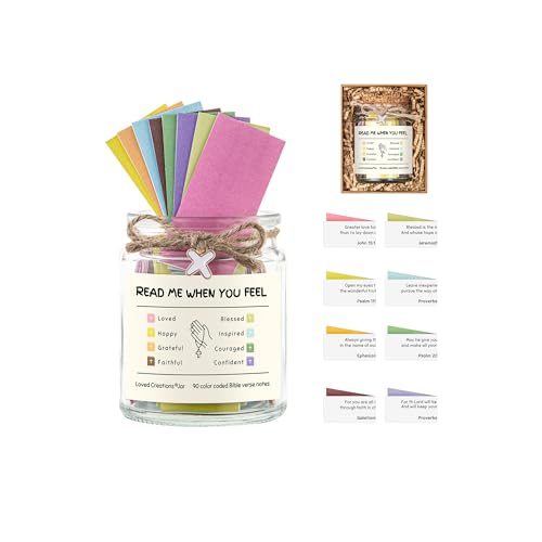 Loved Creations Initial X Read Me When Bible Verses Jar, Mood-booster Jar Christian Gifts for Women, Prayer Bible Verse Accessories, Scripture Study Supplies for Teens Christmas Gifts