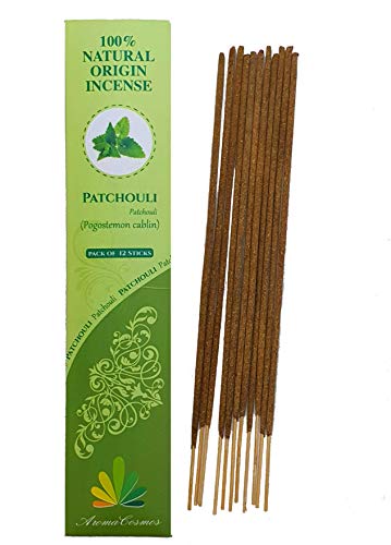 ** Bâtonnets d'encens Parfum Patchouli - 100% naturels certifié par ICEA (Italie) - Fabrication Traditionnelle - 12 bâtonnets Cover