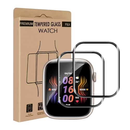VSEER 2 Stück Schutzfolie für Panzerglas für Apple Watch Series 7/8/9 45mm, HD Kratzfest Kristallklar Unzerbrechlich App...