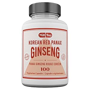 Mill Bay Korean Red Panax Ginseng Supplement – Used in Herbal Medicine to Help Enhance Physical Performance, Increase Energy and as an Adaptogen – 100 Capsules (Strength 500 mg)