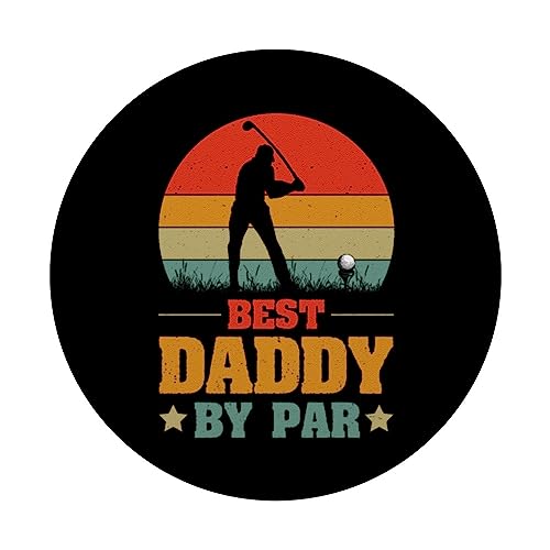 Best Daddy By Par For Dads Who Love Golf - Father's Day 2023 PopSockets Swappable PopGrip, Black - Image 3