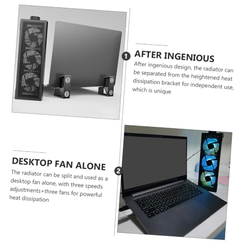 Base refrigerante portátil RGB para laptop con ventilador miniatura 7