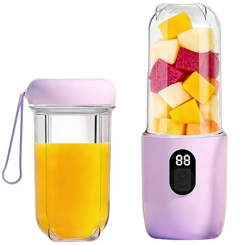 Mixeur portable, appareil à smoothies à emporter pour smoothies et milkshakes, mini blender avec 16 lames, blender portable avec affichage numérique, mini...