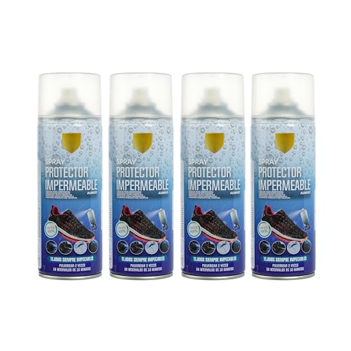 H HANSEL HOME Spray Impermeabilizante para Calzado - Protección contra Agua y Manchas para Cuero y Textiles, Invisible y Duradero - 200ml, 4 unidades