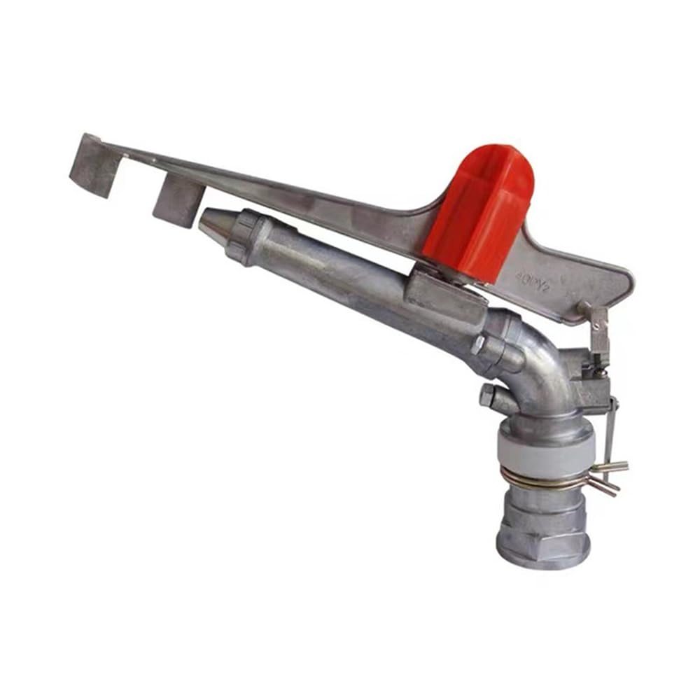 2 Inch Impact Sprinkler Rain Gun, Aluminium Alloy Long Range 30-40m Water Irrigation Head, 360° Adjustable Heavy Duty Sprayer for Farm Crops Pasture & Dust Suppression