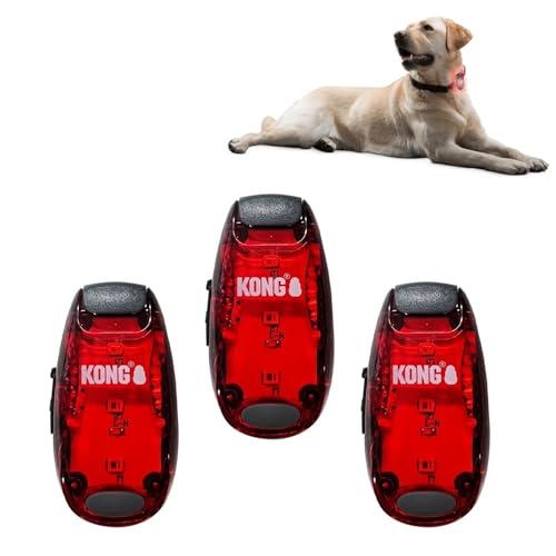 [3 Pack] LED Dog Safety Collar Light for Night Walking Low Light Conditions, Rechargeable Gear for Running, Cycling, Camping, IPX 4 Splash Resistant Nighttime Clip