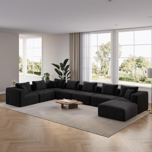 Image of Novilla 177 inch Modular Sectional Sofa, U Shape Extra Large Sectional Couch, Modern Cloud Design with Smarts Coil Support, Boneless Sectional Couch for Living Room Apartment, No Assembly Required
