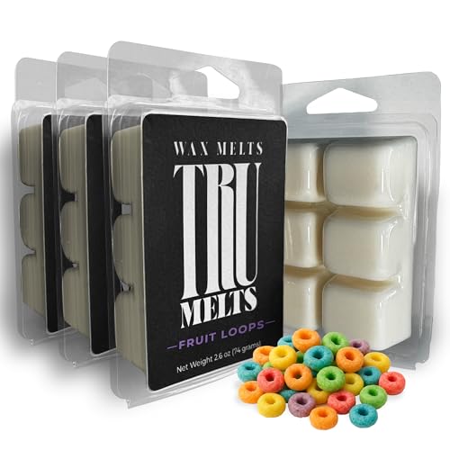 Fruit Loops Wax Melt 4 Pack Dye Free | 4 Highly Scented Dyeless 2.6 oz Bars | TruMelts Premium Soy Wax Melts