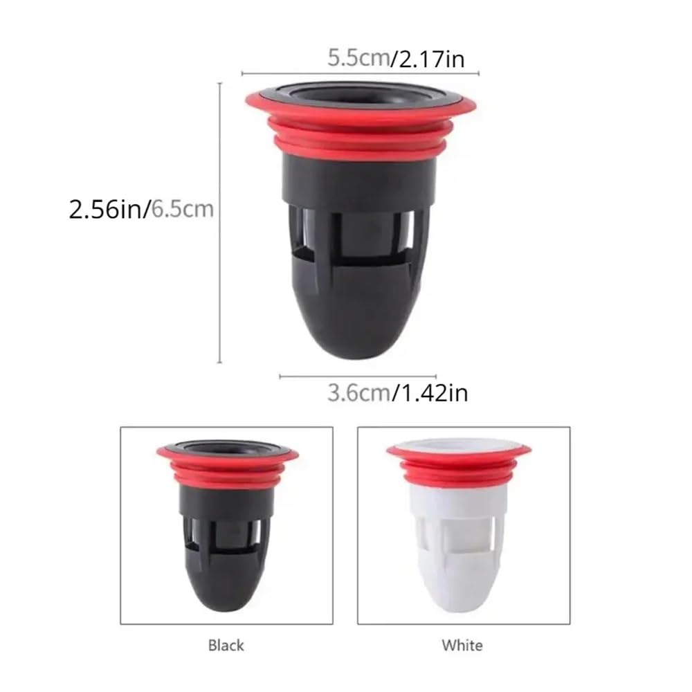 10 x Badewannensieb, Dusche, Küche, Badezimmer, Wasserablauf-Filterabdeckung, Siphon, Waschbecken, Insektenschutz, Deo-Abflussstopfen (schwarz)