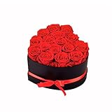 Festive Find Store Preserved Flowers Heart Shape Box 16 Preserved Roses, Immortal Red Roses Gift for Her Him, Eternal Fresh Flowers for Fathers Day Men Valentines Day Gifts for Dad