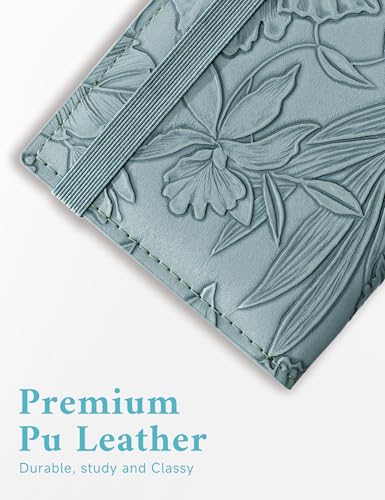 Image of Zreal Checkbook Cover for Men & Women Snakeskin Pattern, Light Blue, 7.0 x 3.5 x 0.35 inches, Minimalist
