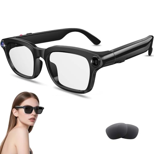 AI Smart Glasses with 8MP Camera, 4K Video, Photo Capture,