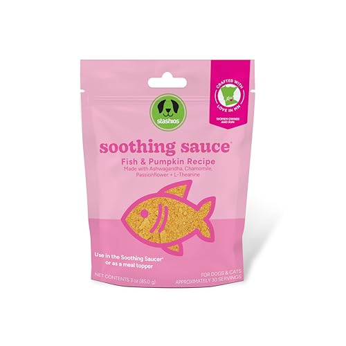 Image of Stashios Soothing Sauce, Fish & Pumpkin /Calming Powder Supplement for Dogs & Cats- All Natural, Anxiety Relief, Made in The USA