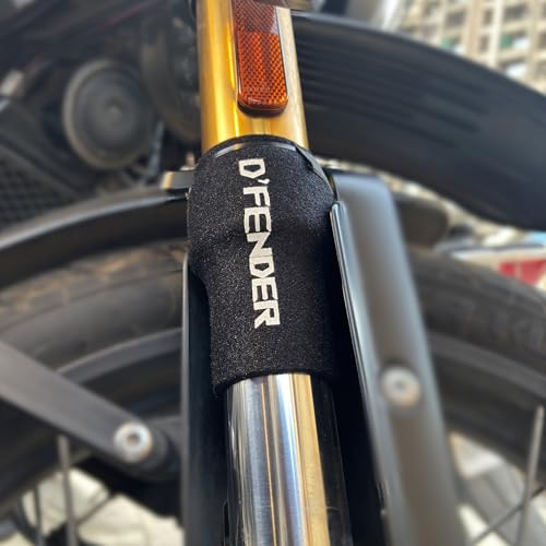 Image of D'FENDER Motorcycle Fork Seal Protectors | Universal-Fit Fork Covers for USD and Conventional Forks | Washable | 1 Set