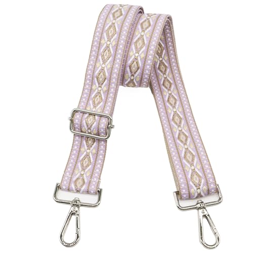 Image of LEMEDE Purse Strap Adjustable Replacement Crossbody Bag Straps Retro Jacquard Embroidery Shoulder Straps for Shoulder Bag