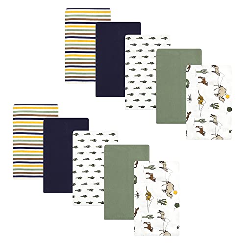 Image of Hudson Baby Unisex Baby Cotton Flannel Burp Cloths, Desert Animals, One Size