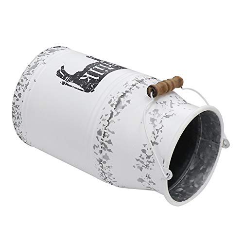 Metal-Big-Cow-Galvanized-Milk-Can-with-Wooden-Handle-Rustic-White-Farmhouse-Vase-Planter-Primitive-Decorative-Flower-Holder-for-Home-Wedding-Table-Centerpiece-Decor-Large-11 Metal Big Cow Galvanized Milk Can with Wooden Handle Rustic White Farmhouse Vase Planter Primitive Decorative Flower Holder for Home Wedding Table Centerpiece Decor Large 11
