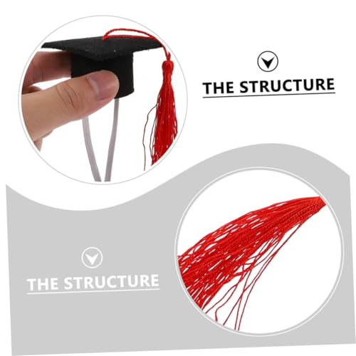 Set de 4 Gorros y Corbatas Graduación para Mascotas Rojo miniatura 6