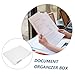 DOITOOL 4pcs Transparent Plastic File Holder Organizer Box for Documents Lightweight Storage Case for Travel Certificates and Office Supplies Material